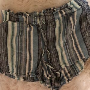 NWOT Sweet Vanilla Cloth Shorts Striped Blue